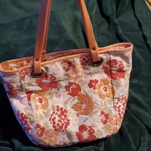 American Eagle Outfitters tote bag; peach coral, tan, pink, in nice shape!